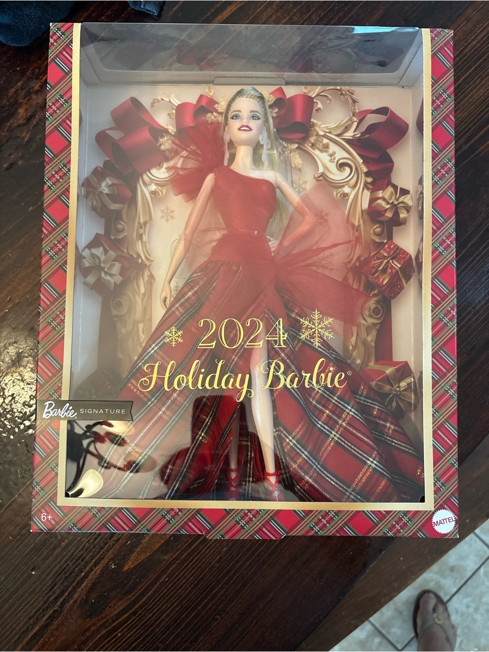 Mattel Holiday Barbie 2024 in Red Plaid